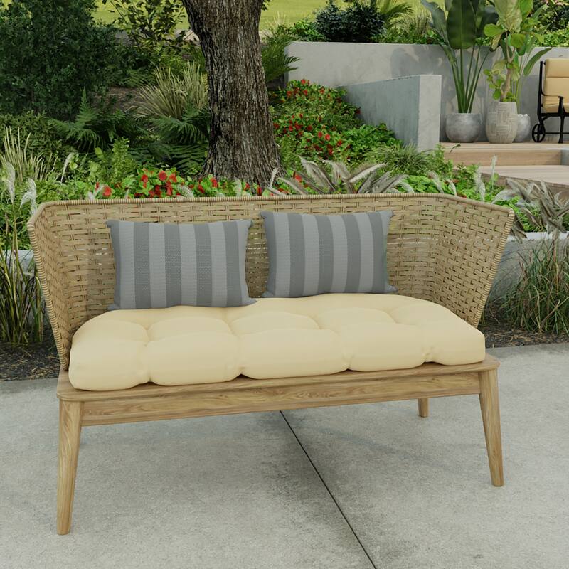 18" x 12" Outdoor Lumbar Throw Pillow - Set of 2 - 12'' L x 18'' W x 4'' H - Conway Smoke