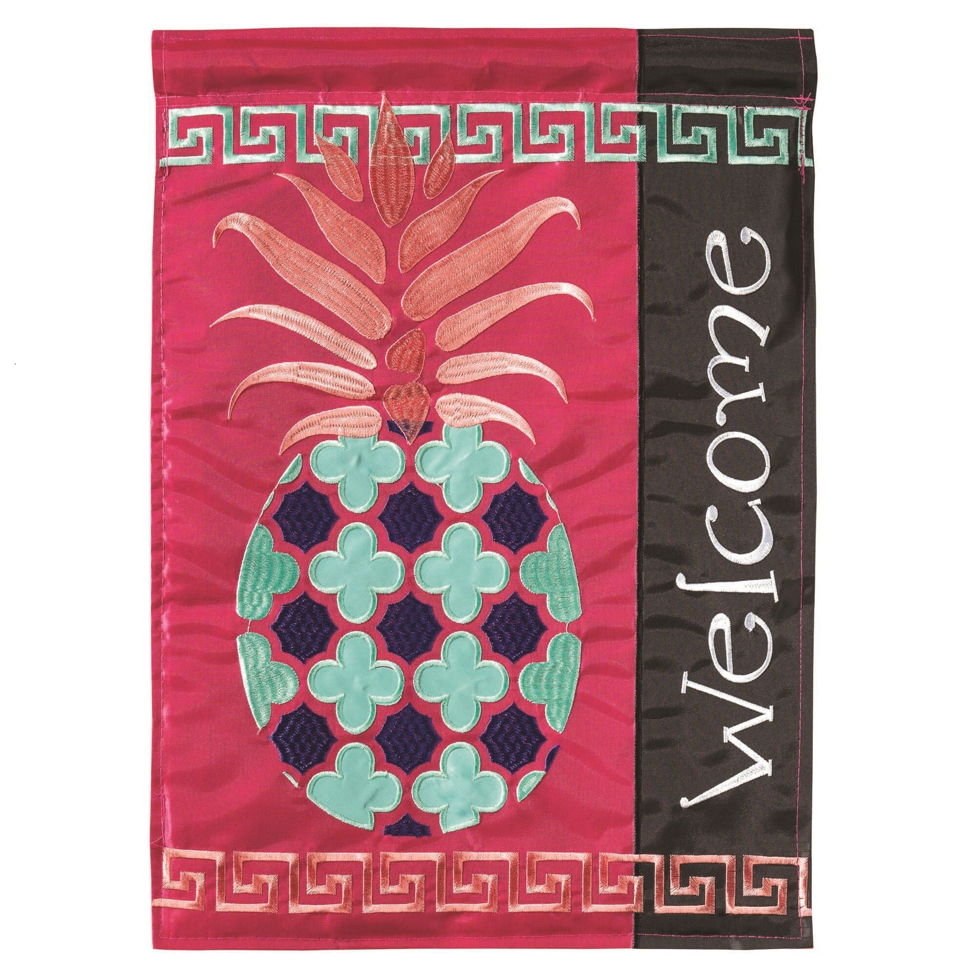 Shop Red And Black Geometric Pineapple Welcome Garden Flag 13 X