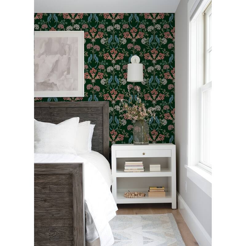 NuWallpaper Green Meadow Song Peel and Stick Wallpaper