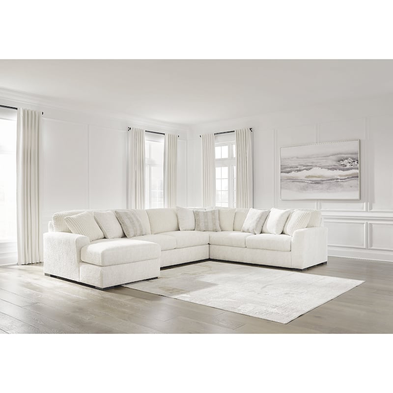 Signature Design by Ashley Chessington Ivory 4-Piece Sectional with Chaise - 152"W x 106"D x 40"H - Right Facing