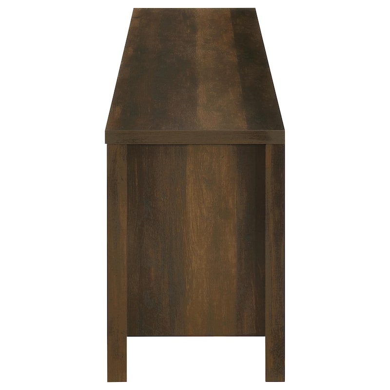 Carey 79-Inch TV Stand Fireplace Media Console Dark Pine