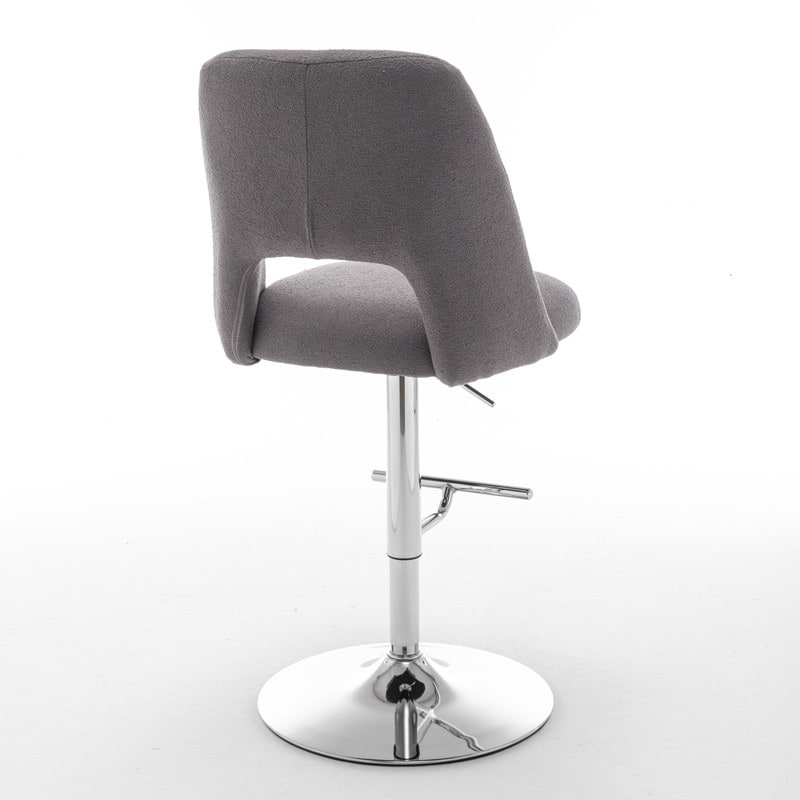 Best Quality Furniture Adjustable Textured Fabric Barstools with Chrome Finish Base (Set of 2)