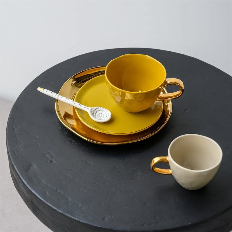 Good Morning Breakfast Plate Gold - Gold