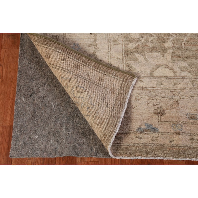 Hand Knotted Oriental 100% Wool Carpet Transitional Floral Brown Oushak Area Rug - 12' 0'' X 9' 4''