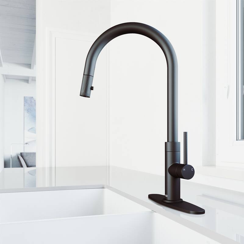 VIGO Bristol 19" H Single Handle Pull-Down Sprayer Kitchen Faucet