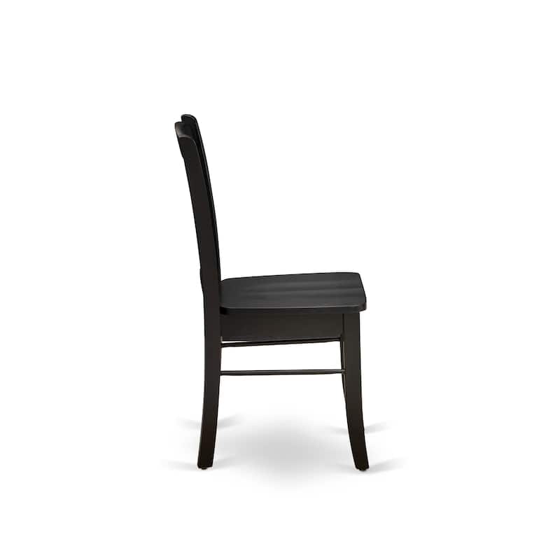 East West Furniture Dublin Kitchen Dining Chairs - Slat Back Wood Seat Chairs, Set of 2, (Finish Options)