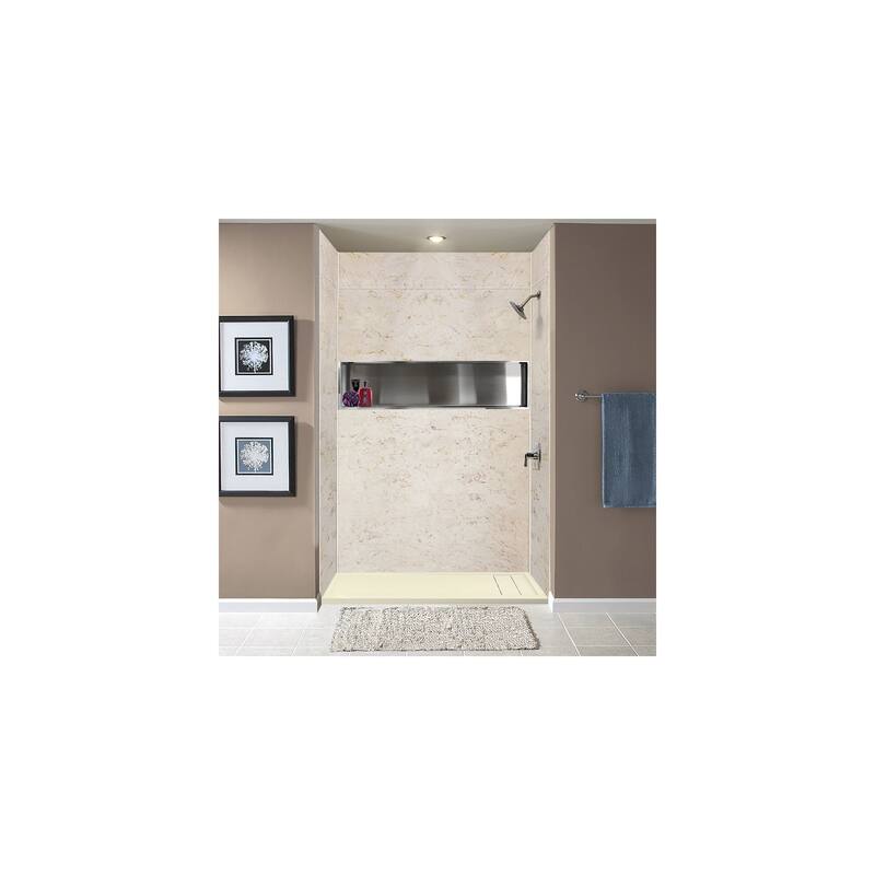 Transolid Linear 60" x 32" Alcove Shower Base with Right Hand Drain - 60" x 32" - 60" x 32"