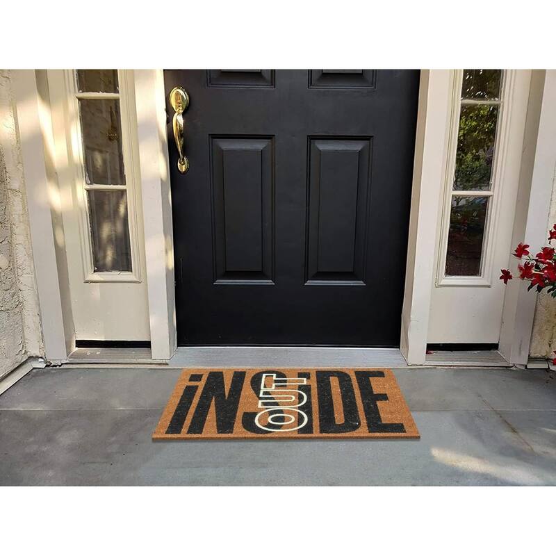 A1HC Natural Coir Doormat with Classic Design PVC Backing low Pile 18"X30" Front Outdoor Double Doormat