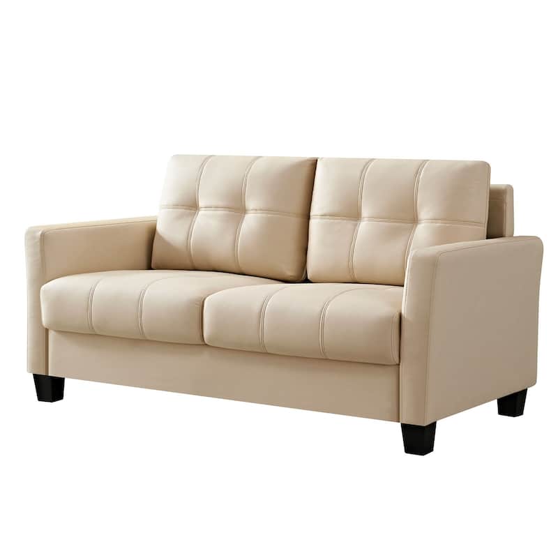 Ainfox 57.50'' Faux Leather Loveseat