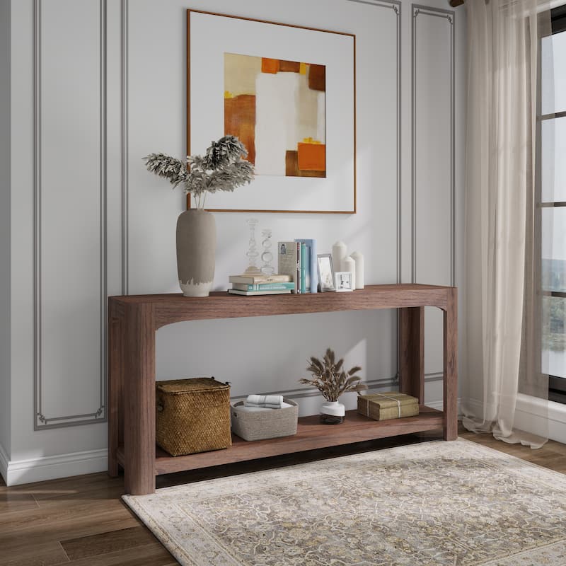 NPD Furniture Trevin 66" Console Table with Open Shelf