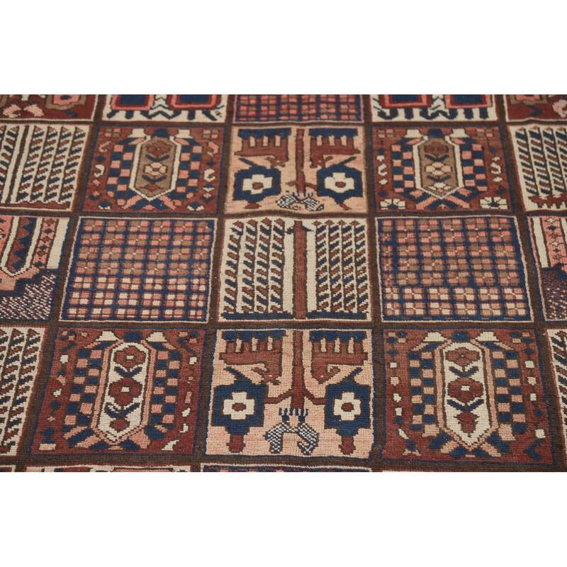 Garden Design Bakhtiari Vintage Persian Area Rug Handmade Wool Carpet - 6'9" x 10'3"