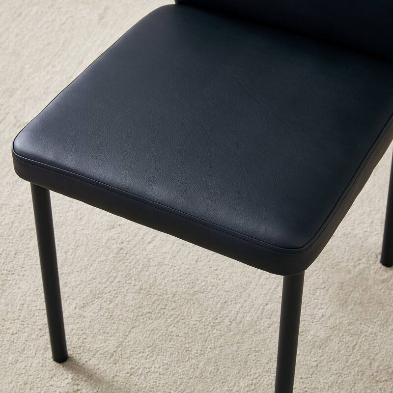 Set of 4 High Resilience Dining Chair with Metal Black Leg