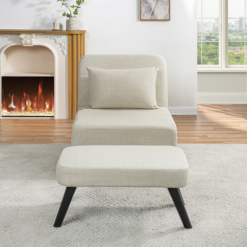 Versatile Foldable Linen Chair Bed with Detachable Pillow for Various Rooms