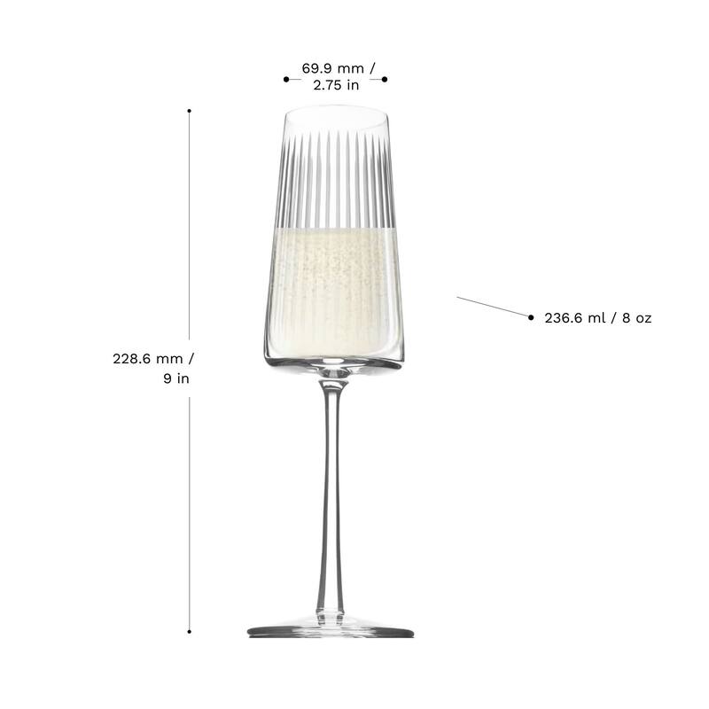 Stolzle Lausitz Set of 6 Soho Power Champagne Flutes - 8 oz
