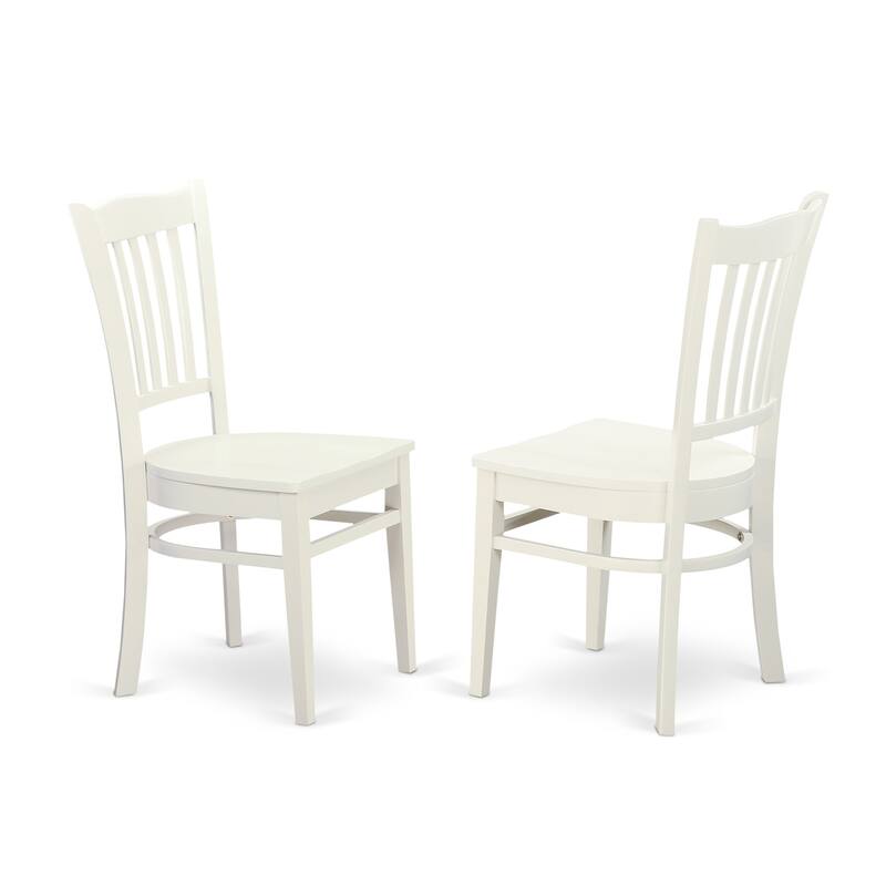Rustic Dining Set 5 Piece - Kitchen Table & 4 Chairs - Linen White - Modern Farmhouse Style