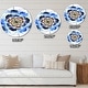 preview thumbnail 4 of 8, Designart 'Dark Blue Fractal Flower' Oversized Modern Wall CLock