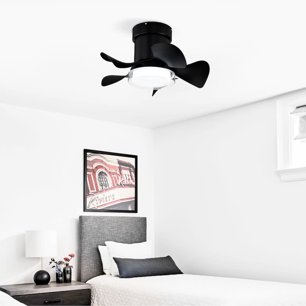 Modern Ceiling Fan Light with 5 Blades and 3 Color Temperatures, Reversible Motor for Bedroom and Living Room