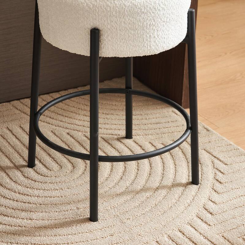 Set of 2 Contemporary Round Bar Stools - 24" Height, Ideal for Kitchens, Coffee Shops, and Bars