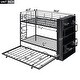 preview thumbnail 3 of 10, Metal Bunk Bed with Big Bookshelf and Trundle, Twin Size, Black