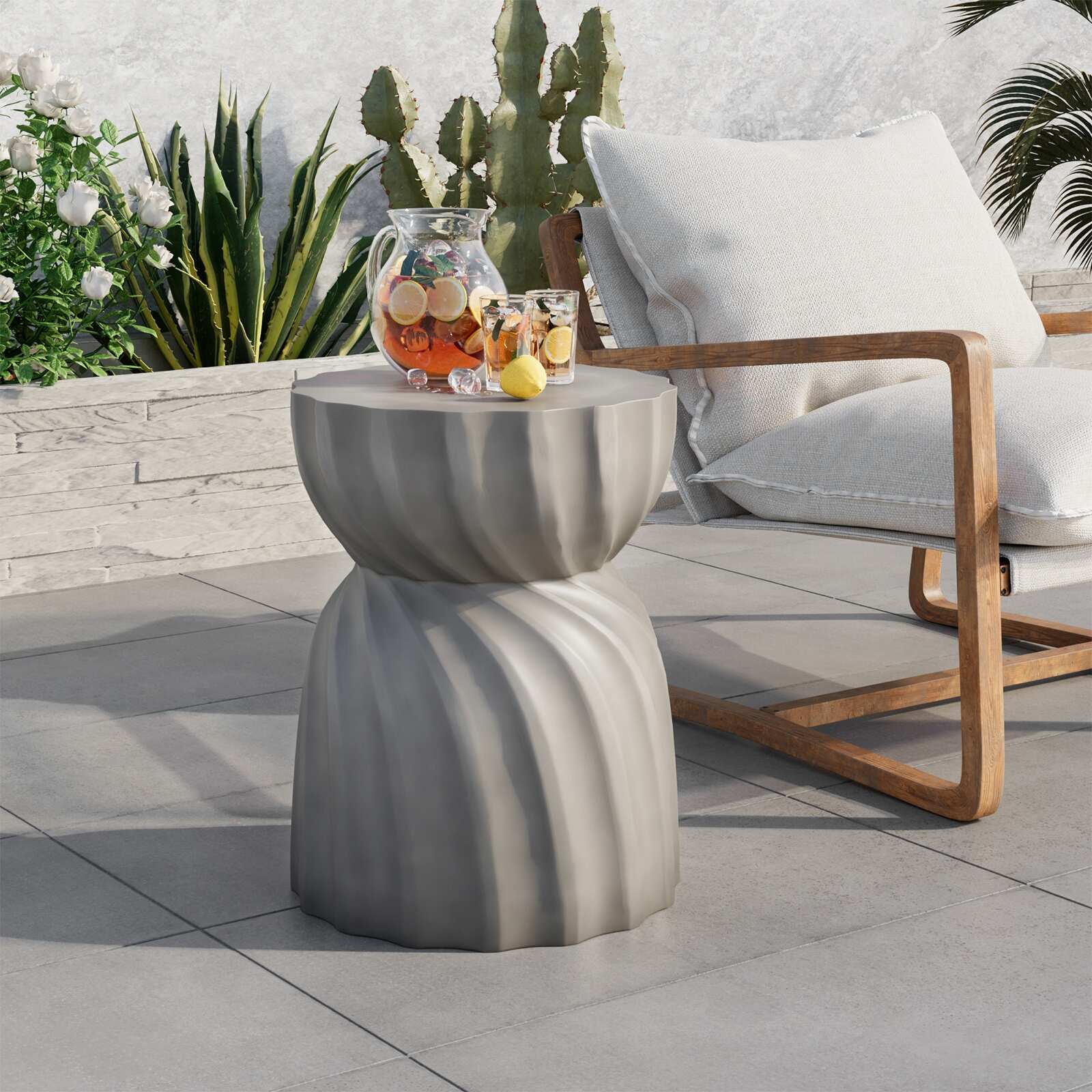 COSIEST 2-Piece Round 14' Outdoor Side Table - On Sale - Overstock