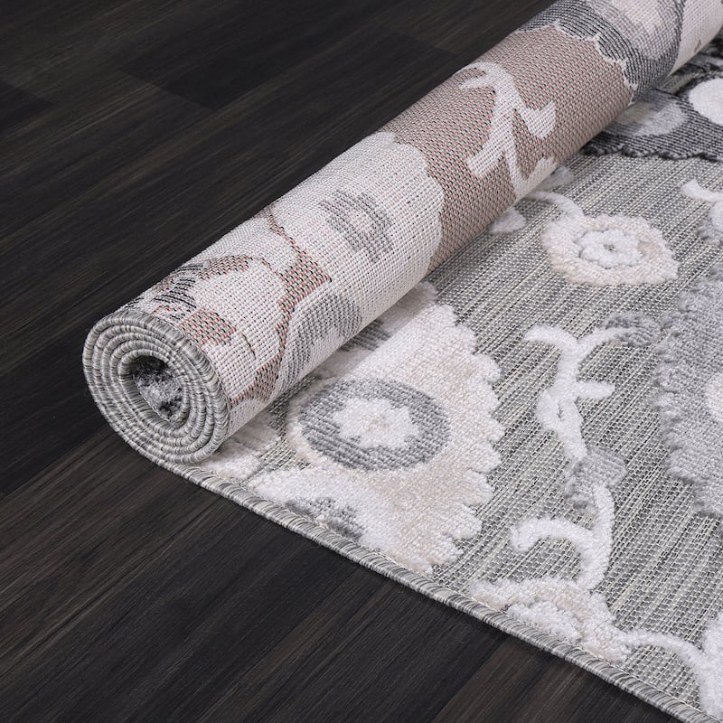 Beverly Rug Equator Medallion Bohemian Indoor Outdoor Area Rug
