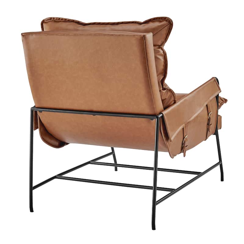 NPD Furniture Thierry Faux Leather Accent Arm Chair