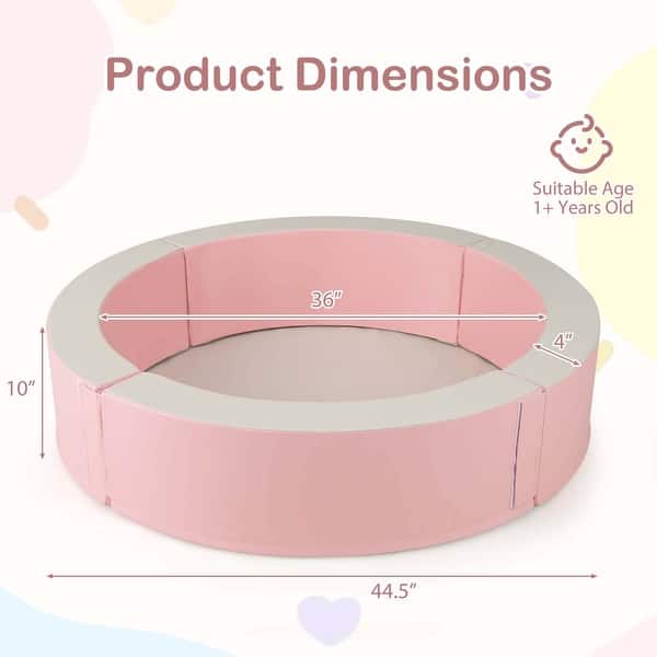 Costway 44.5" x 10" Baby Ball Pit Detachable Foam Ball Pit with 50