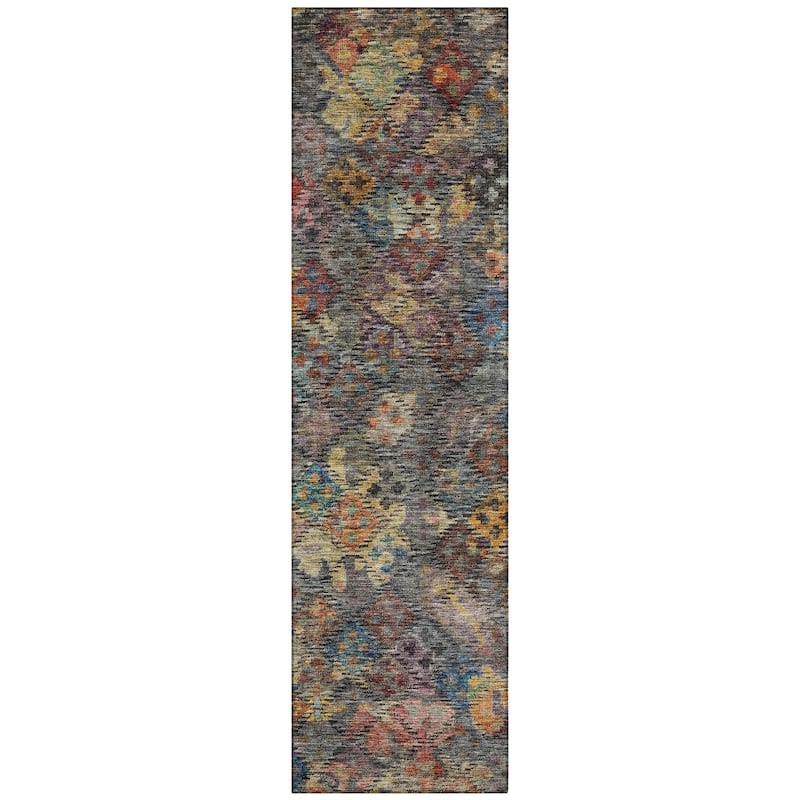 Machine Washable Indoor/ Outdoor Boho Moroccan Chantille Rug