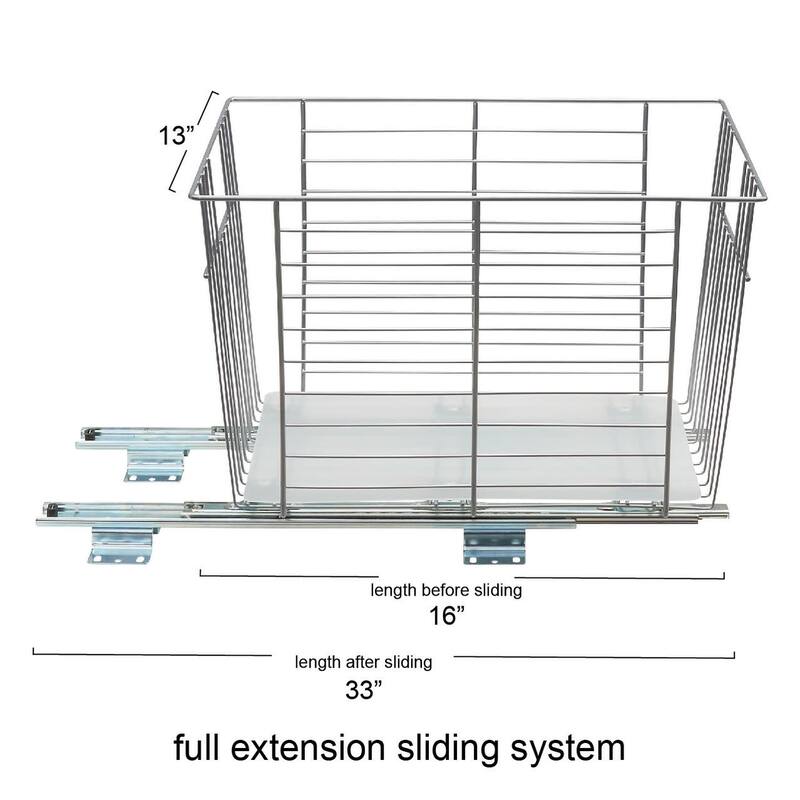 Household Essentials Slide-Out Storage Organizer - Produce Bin Design - 16.0"L x 13.0"W x 12.0"H