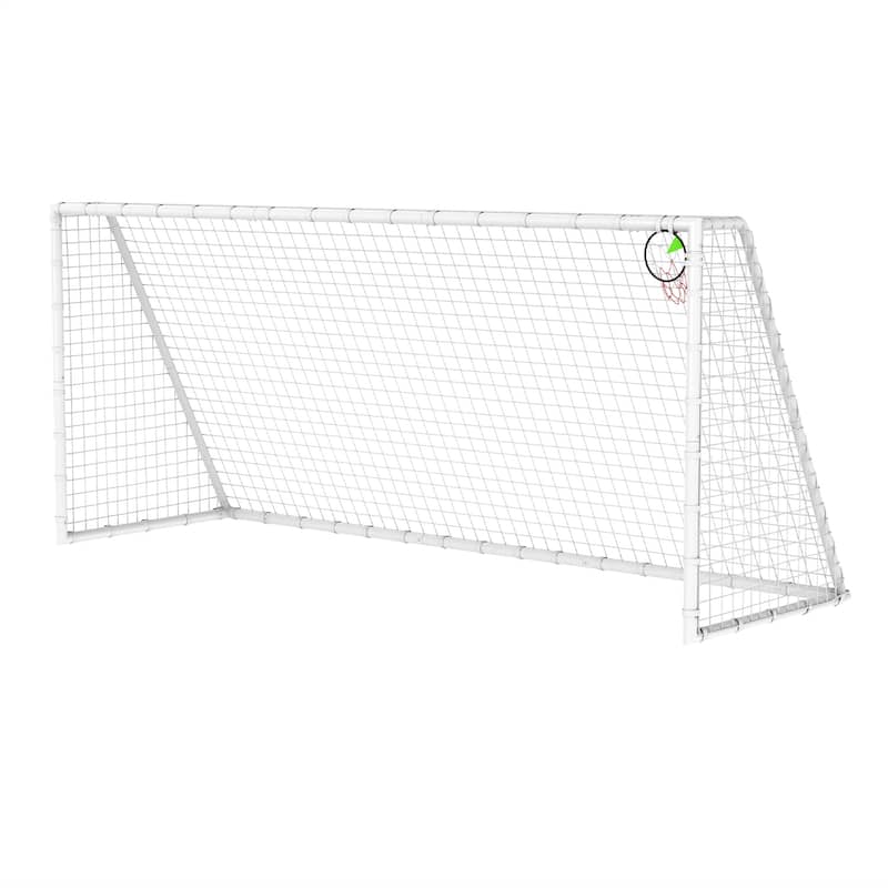 7 X 16FT Soccer Goal for Backyard Kids Portable Soccer Net with High-Strength Nets - White