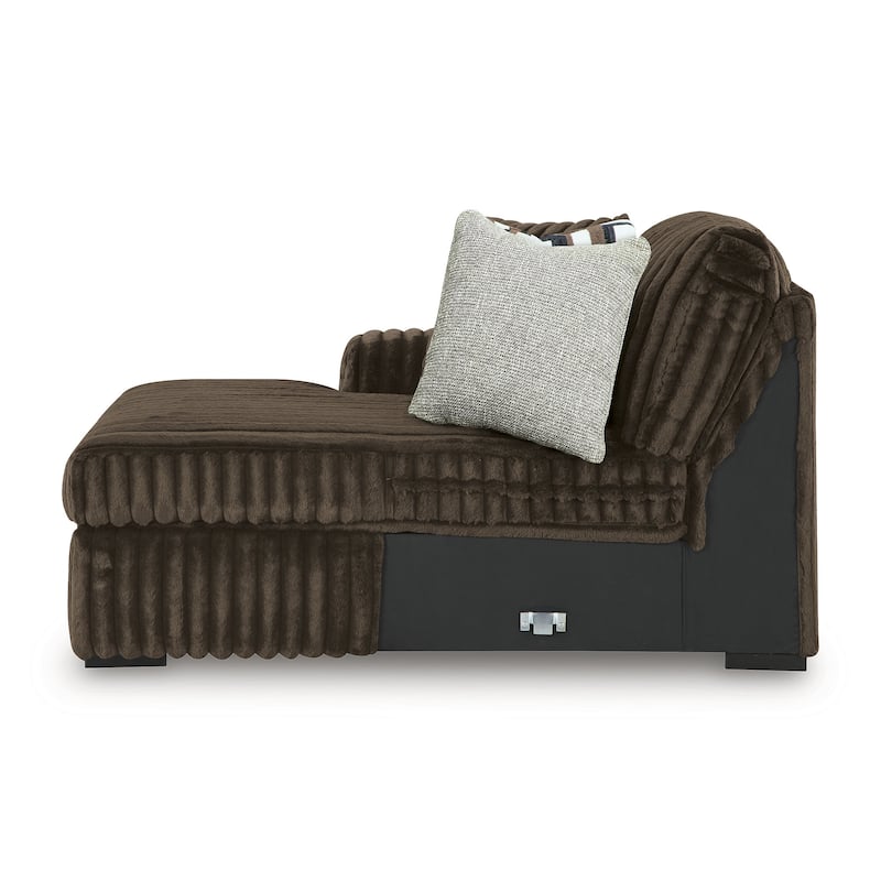 Signature Design by Ashley Midnight-madness Brown 3-Piece Sectional with Chaise - 190" W x 65" D x 40" H