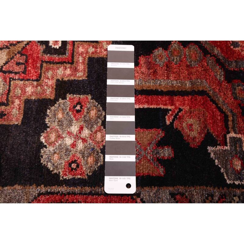 ECARPETGALLERY Hand-knotted Anatolian Vintage Black, Light Red Wool Rug - 3'5 x 10'6