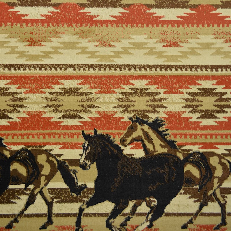 Lodge King Untamed Equestrian Horse Area Rug