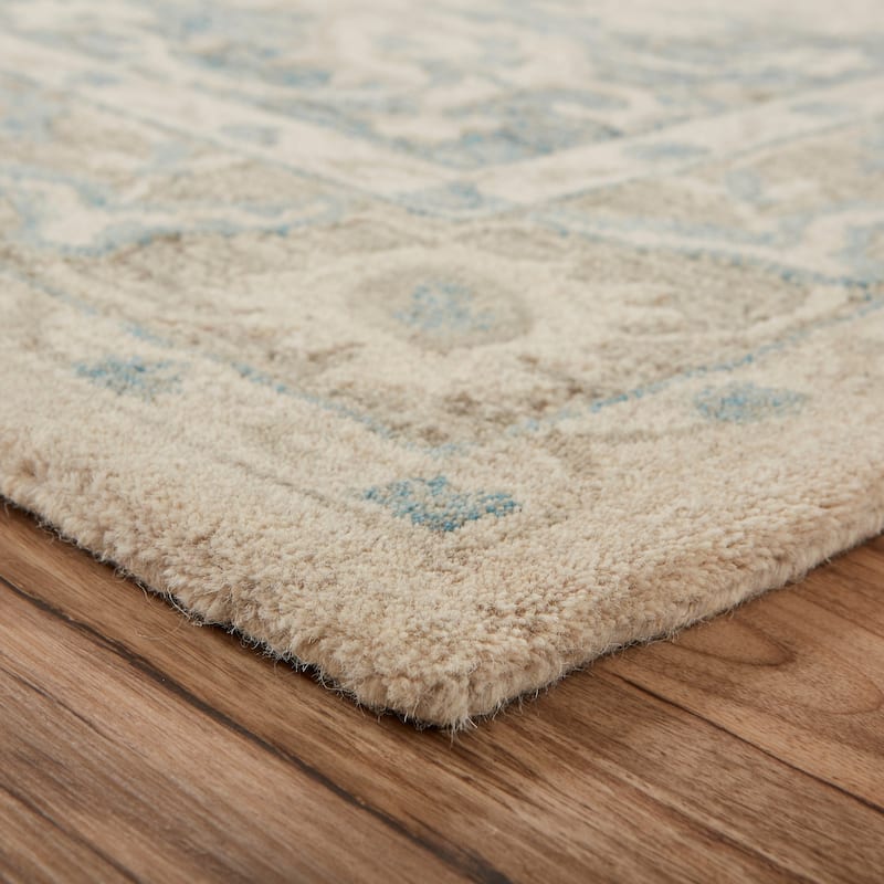 Sevita Loomline Turquoise Medallion Hand-Tufted Wool Indoor Area Rug