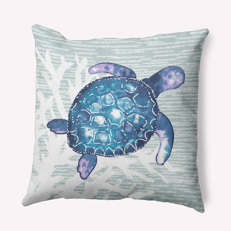 Turtle Friend Decorative Throw Pillow - 18" x 18" - Aqua