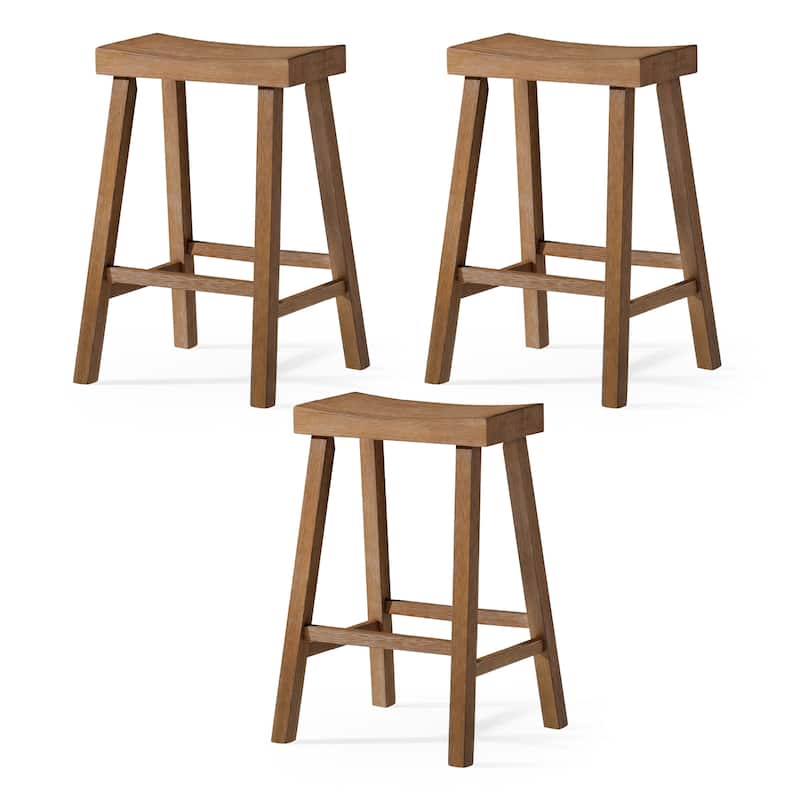 Maven Lane 27" Vincent Counter Height Kitchen Stool - N/A - Set of 3 - Antiqued Natural