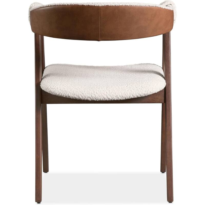 Walnut Finish Sleek Modern Upholstered Arm Chairs