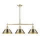 preview thumbnail 1 of 0, Yep by Golden Lighting Orwell 3-light Island Light in Brushed Champagne Brass and Aged Brass shade - Gold