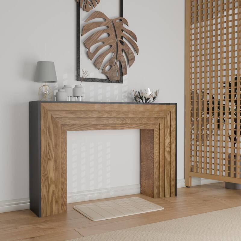 47" Rustic Modern Design Wood Console Table for Living Room