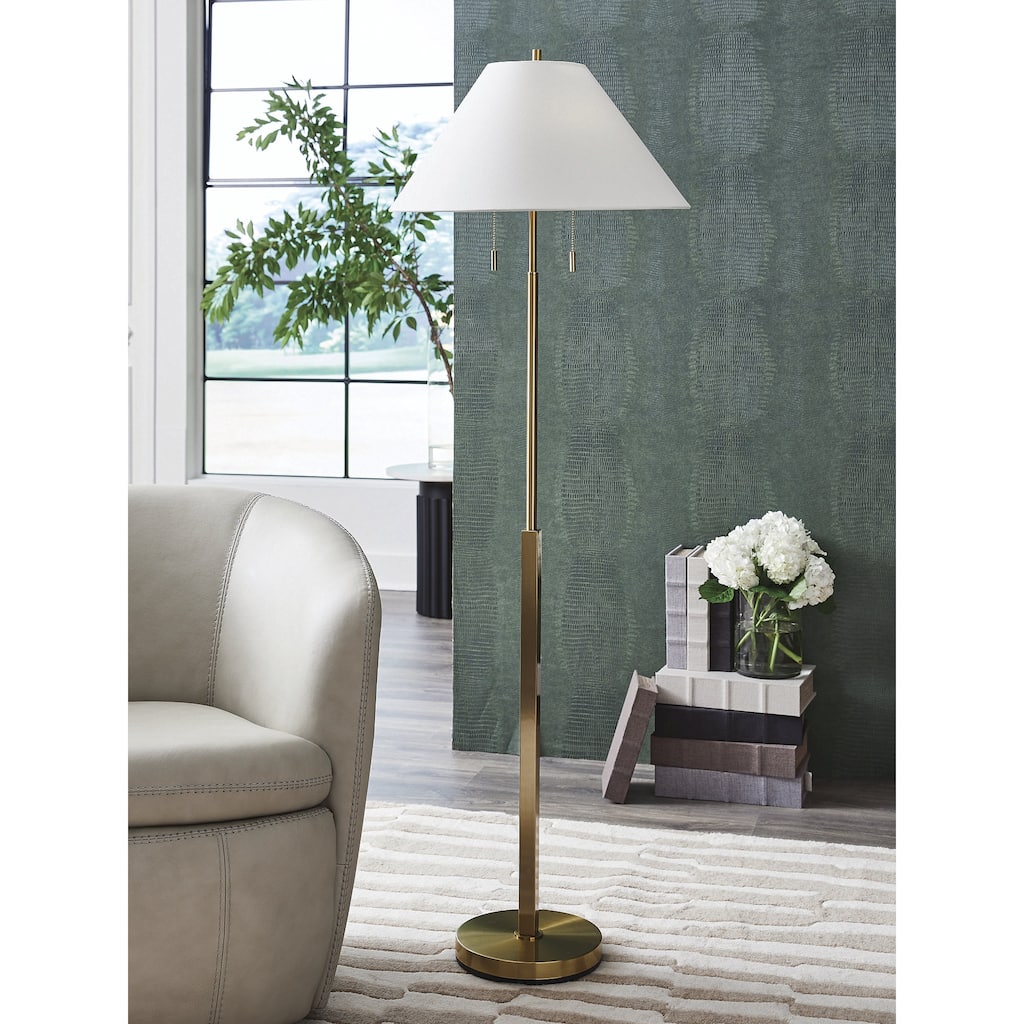 Signature Design by Ashley Haigwood Gold Floor Lamp - 21" W x 21" D x 62.3" H
