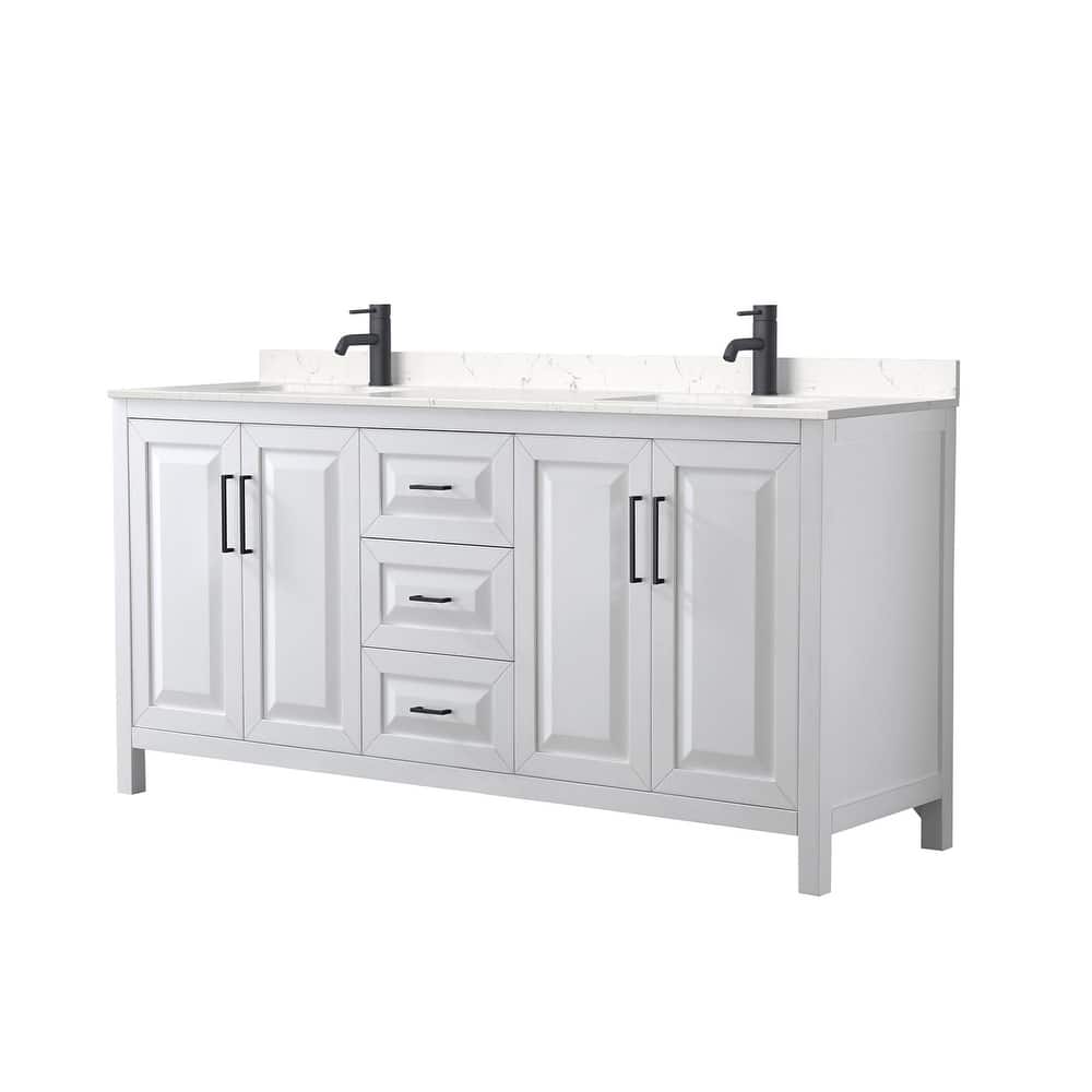 Wyndham Collection Daria 72" Free Standing Double Basin Vanity Set