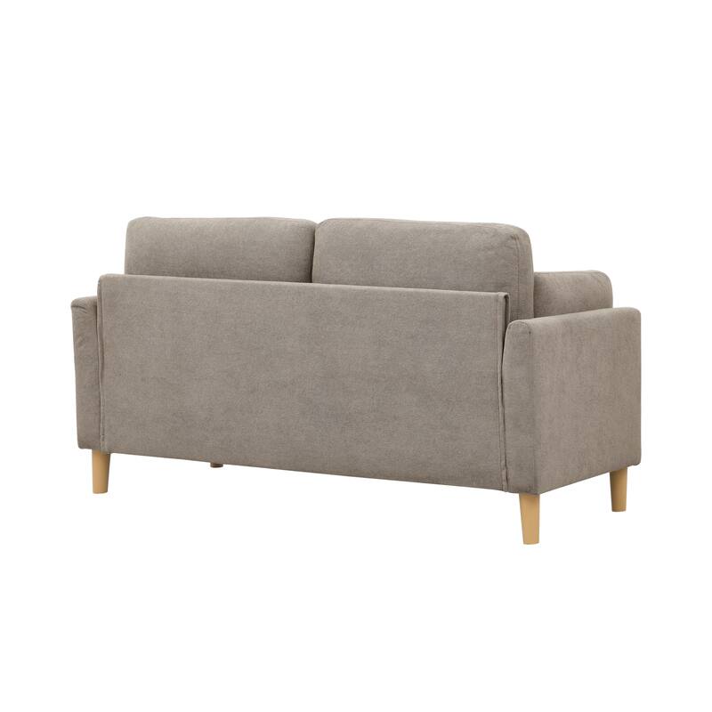 Modern Minimalist 2-Seater Sofa with sturdy wooden legs,plush backrest and armrest cushions
