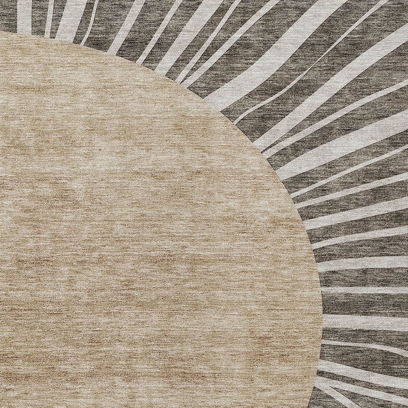 HomeRoots Abstract Transitional Rectangle Outdoor Rug