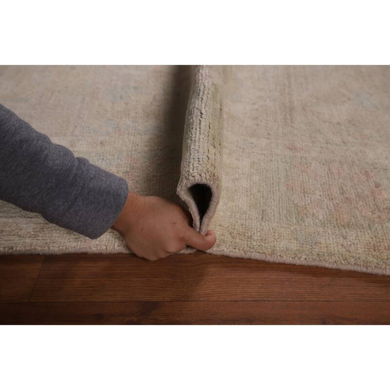 Vegetable Dye Oushak Area Rug Hand-Knotted Oriental Wool Carpet - 5'2"x 6'6"