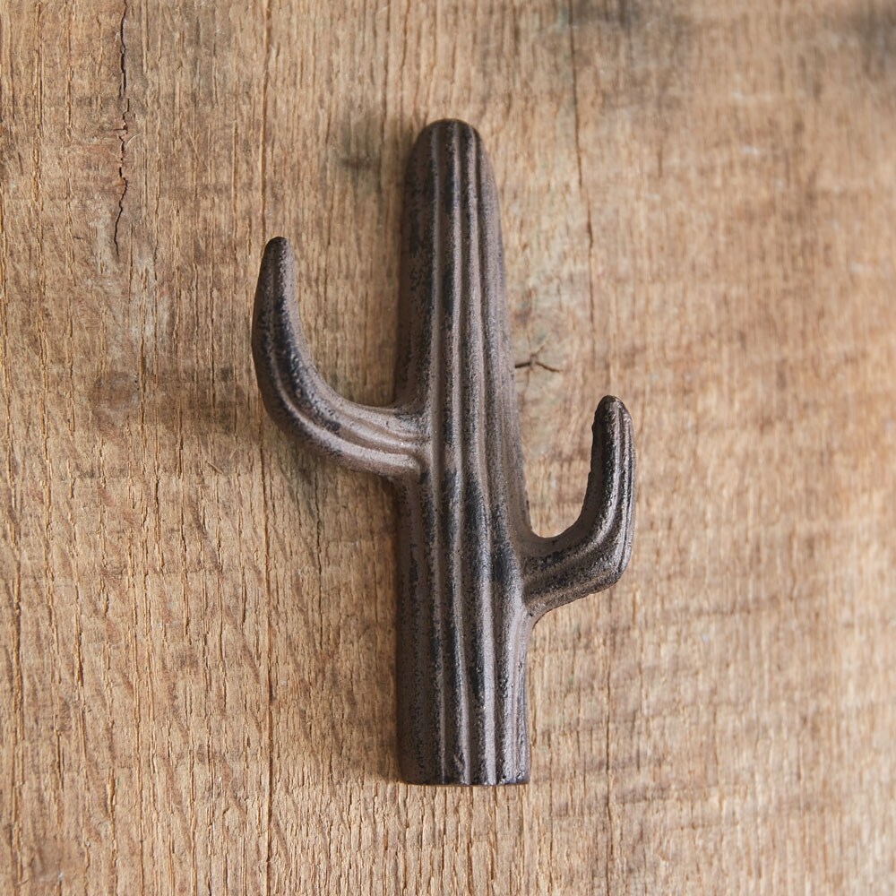 Cast Iron Cactus Hook - Box of 2 - 3''W x 1''D x 5undefined''H