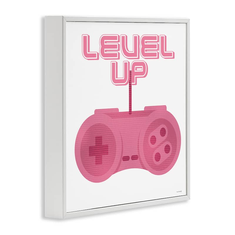 Stupell Girl Gamer Pink Level Up Framed Giclee Art Design By Yass Naffas Designs
