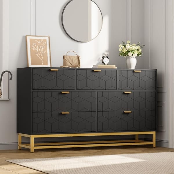 dresser chest black Short Black Homecoming Dress with Fit-and-Flare Skirt– PromGirl main image 1