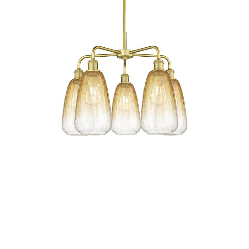 Innovations Lighting 516-5CR-19-25 Brookhaven Almond Chandelier - Satin Gold / Amber