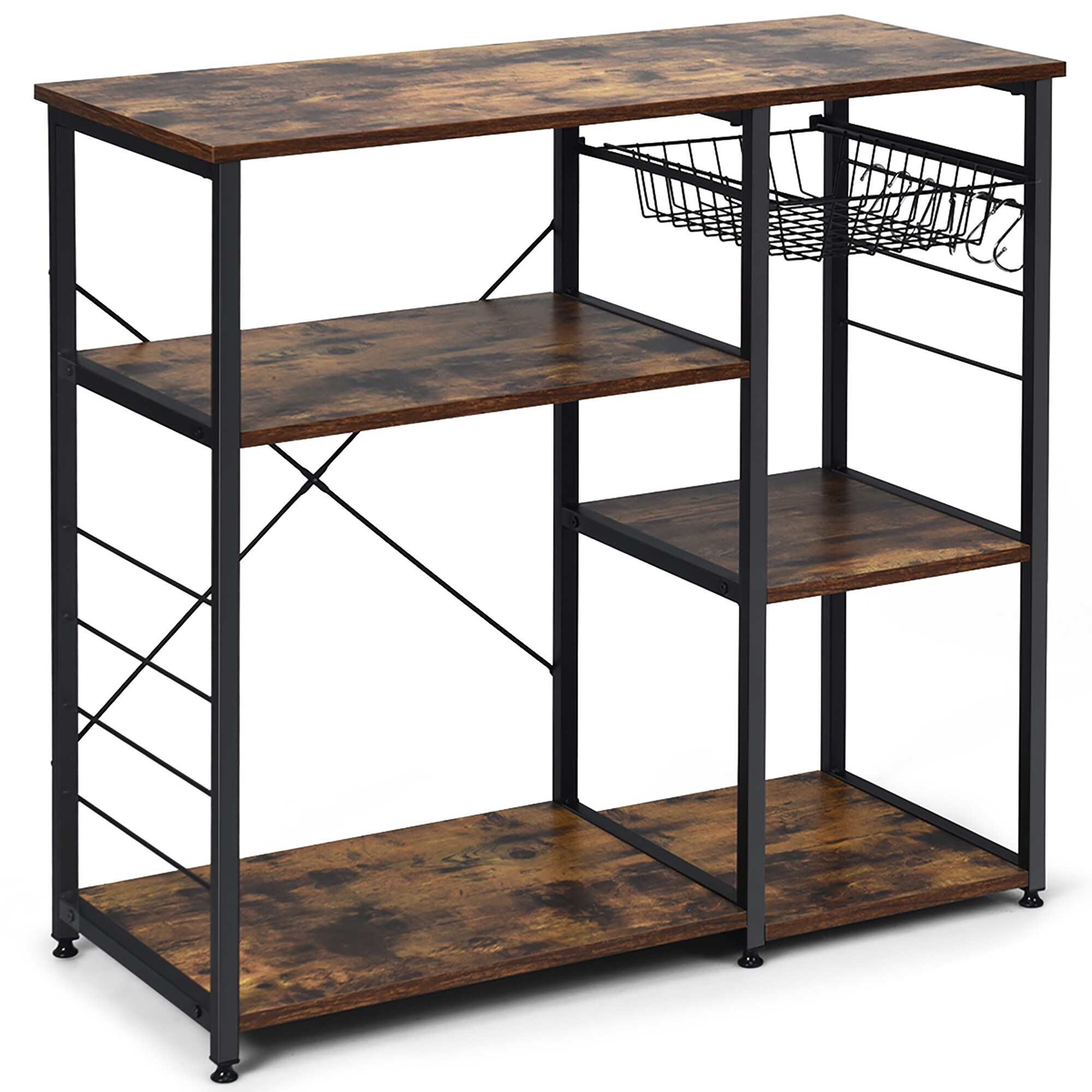 5-Tier Kitchen Bakers Rack Utility Storage Shelf Microwave Oven Stand,  Industrial Microwave Cart Kitchen Stand with Hutch - On Sale - Bed Bath &  Beyond - 34061828