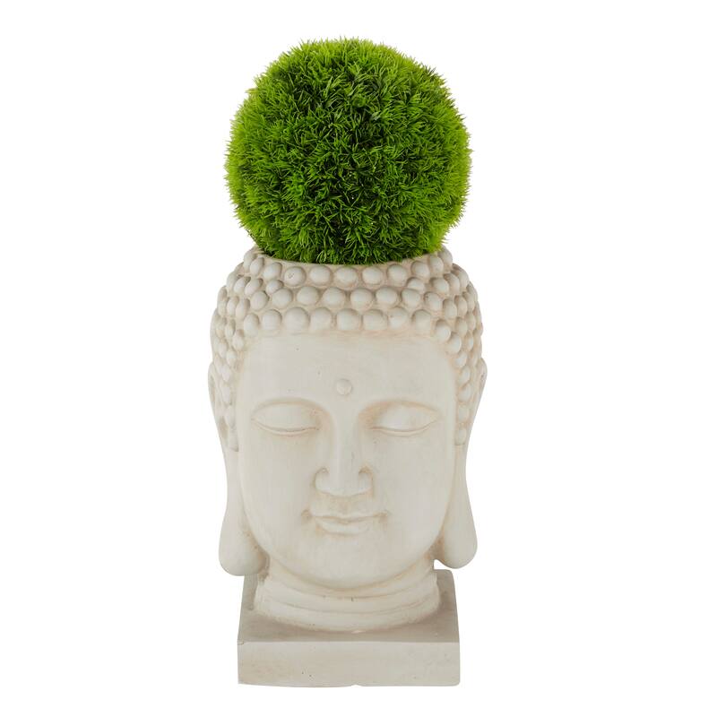 CosmoLiving by Cosmopolitan Green Faux Foliage Boxwood Topiary Artificial Foliage Ball - 9 x 9 x 9Round